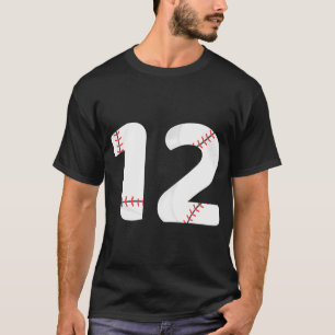 Número 12 Camisa da Equipe de Baseball - Bateria d