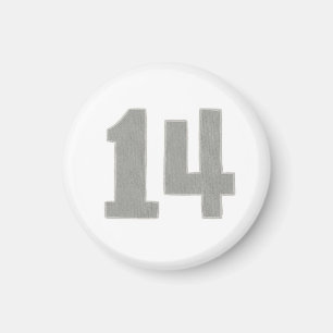 Número 14 íman em prata e cinzas