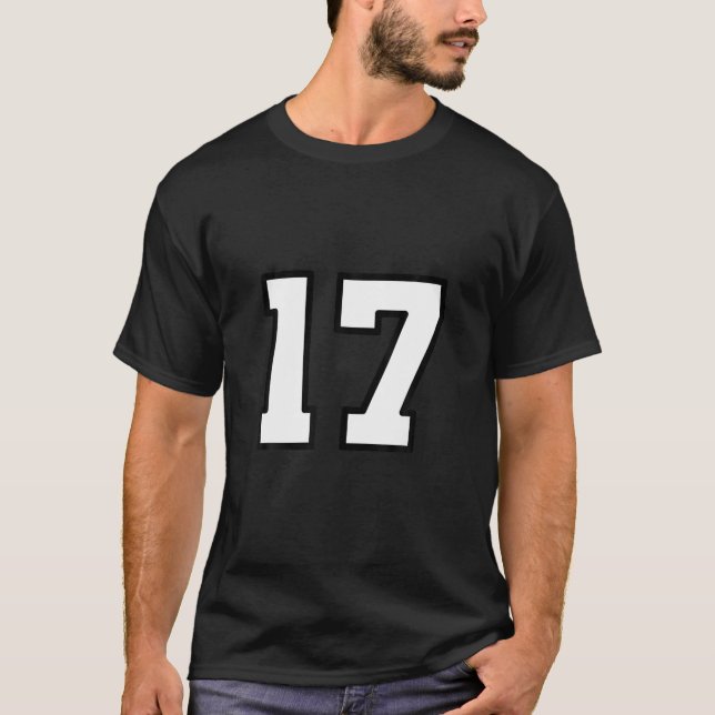 Número 17 Estilo Esportivo De Variedade T Camisa (Frente)