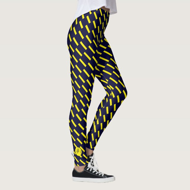 Número 1 Linhas Amarelas Escolha Suas Leggings de  (Direita)