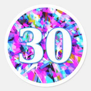 Número 30 - Etiqueta redonda