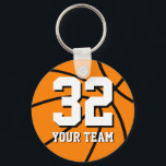 Número 32 chaveiros de basquete | Personalizável<br><div class="desc">Número 323 chaveiros de basquete | Nome da equipe personalizável e número de camisa. Legal ideia de presentes esportivos para jogadores de basquete e treinadores.</div>