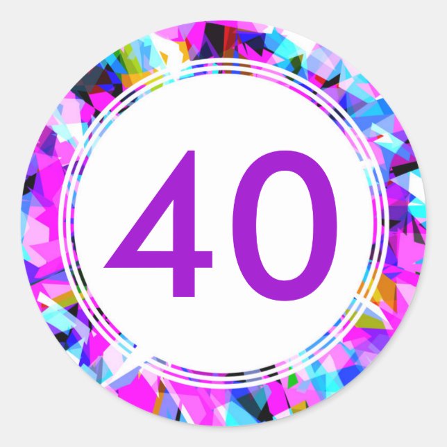 Número 40 - Adesivo redondo (Frente)