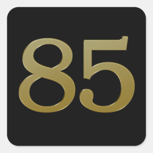 Número 85: Adesivo Quadrado Dourado