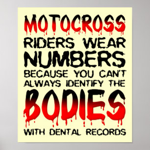 Número As Corpos Dirt Bike Motocross Poster Sinal