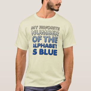 Número Azul Do Alfabeto Camiseta Divertida