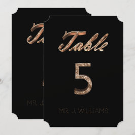 Número da Mesa 5 Cartão de Acompanhamento Elegante