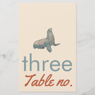 número da mesa de casamento com animais do oceano