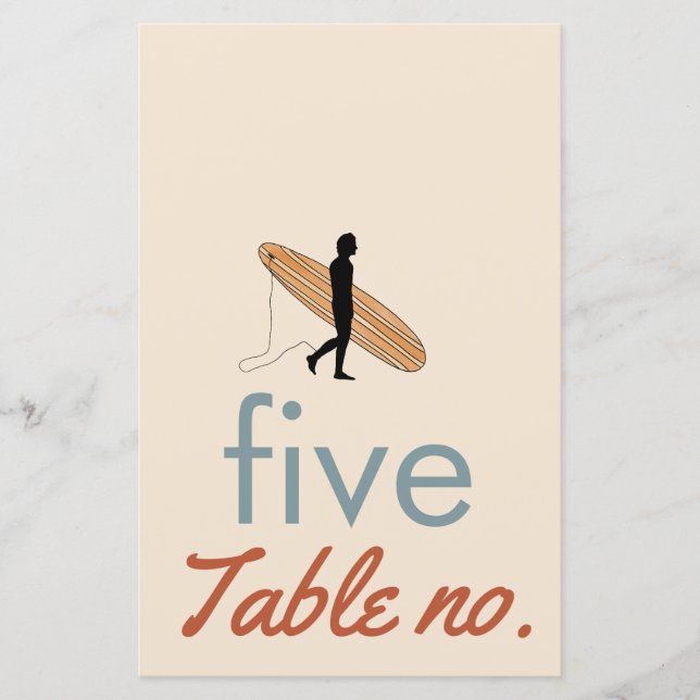 número da mesa de casamento com animais do oceano  (Frente)