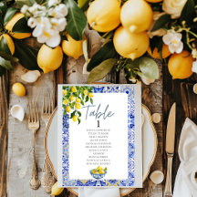 Número da Mesa de Casamento com Limão Gráfico Susp