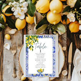 Número da Mesa de Casamento com Limão Gráfico Susp