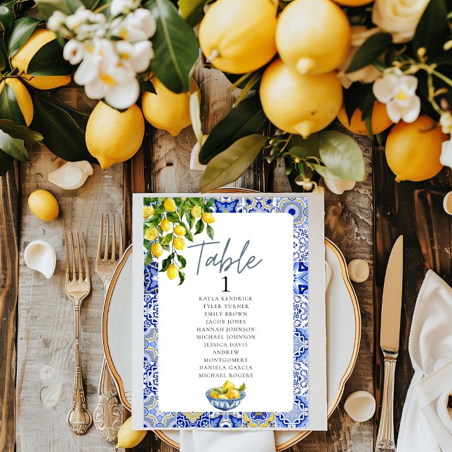 Número da Mesa de Casamento com Limão Gráfico Susp (Criador carregado)