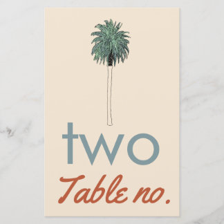 número da mesa de casamento com palmeira como mold