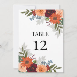 Número da Mesa de Casamento Floral do Jardim de Qu