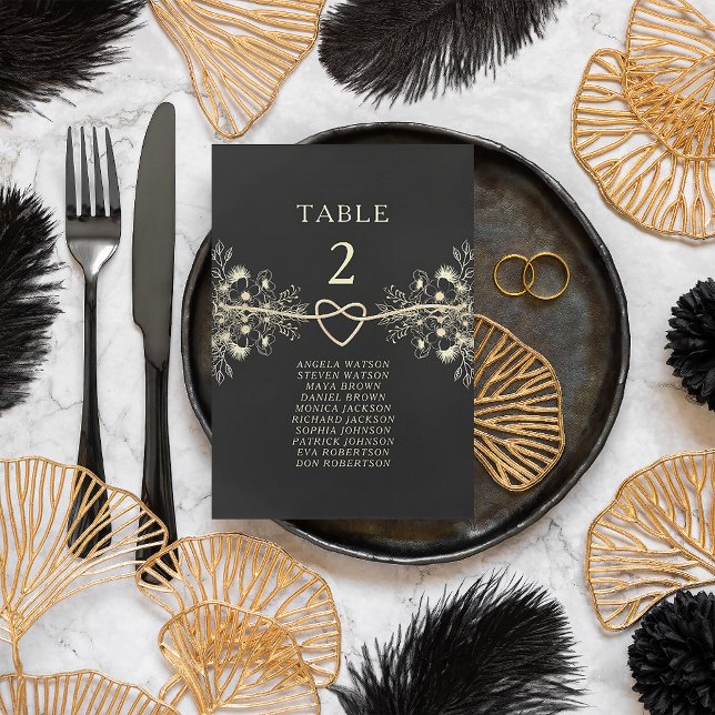 Número da Mesa de Casamento Preto Gráfico de Assen (Criador carregado)