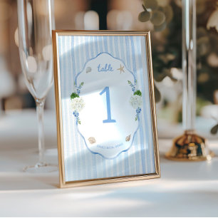 Número da Mesa para Chá de Noiva Hydrangea Costeir