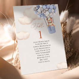 Número da Tabela Balões de Urso e Nomes de Convida