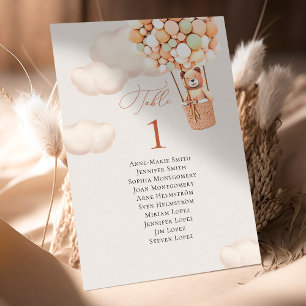 Número da Tabela Balões de Urso e Nomes de Convida