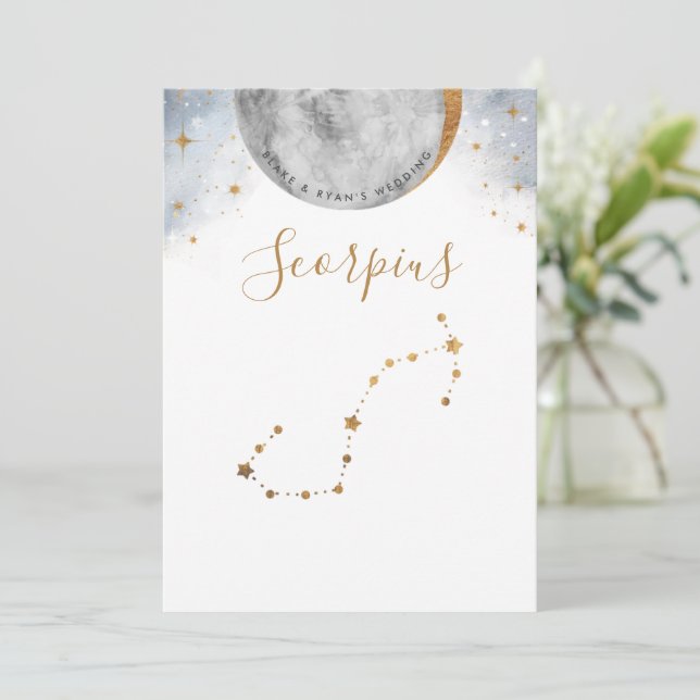 Número da Tabela Celestial, Constelação de Escorpi (Em pé/Frente)