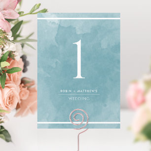 Número da Tabela de Aquarela de Vidro do Mar Elega