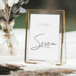 Número da Tabela de Casamento da Caligrafia Modern<br><div class="desc">Design apresenta uma fonte manuscrita e um design minimalista moderno. Projetado para coordenar com a coleção de convites de casamento "ESSENTIALS". Para alterar os detalhes,  clique em "Personalizar". Veja o link de coleção nesta página para ver todos os itens correspondentes neste belo design ou veja a coleção aqui: https://bit.ly/3iNzQAD</div>