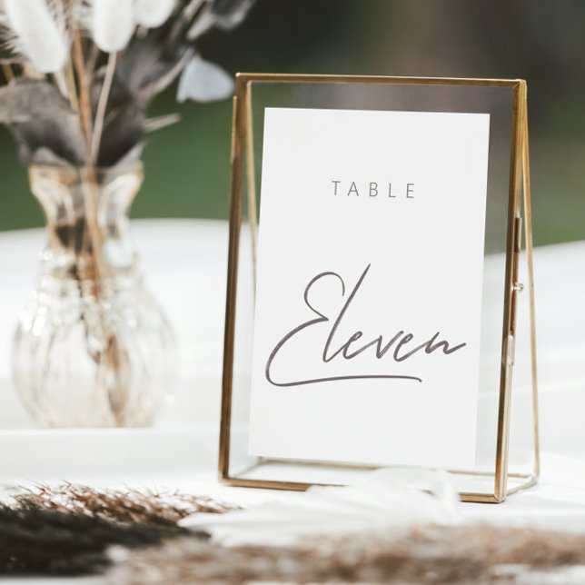 Número da Tabela de Casamento de Caligrafia Modern (Elegant Modern Calligraphy Wedding Table Number)
