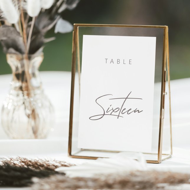 Número da Tabela de Casamento de Caligrafia Orçame (Elegant Budget Calligraphy Wedding Table Number)