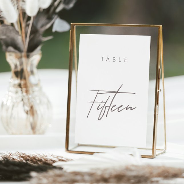 Número da Tabela de Casamento de Caligrafia Orçame (Elegant Budget Calligraphy Wedding Table Number)