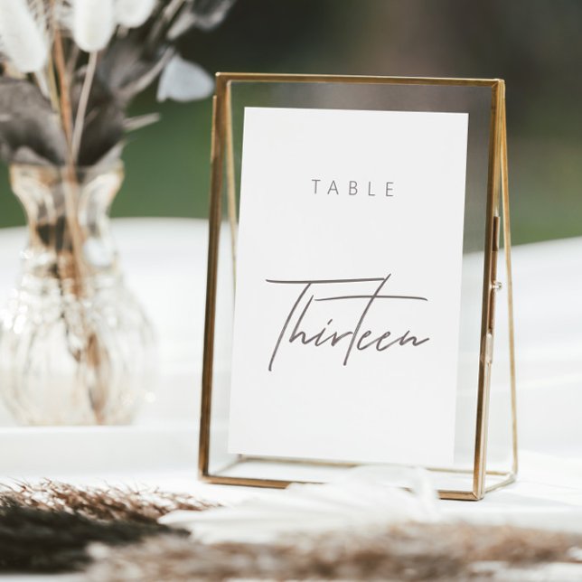 Número da Tabela de Casamento de Caligrafia Orçame (Elegant Budget Calligraphy Wedding Table Number)
