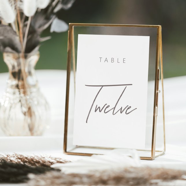 Número da Tabela de Casamento de Caligrafia Orçame (Elegant Budget Calligraphy Wedding Table Number)