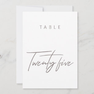 Número da Tabela de Casamento de Caligrafia Orçame