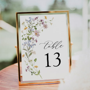 Número da Tabela de Casamento de Flores Selvagens 