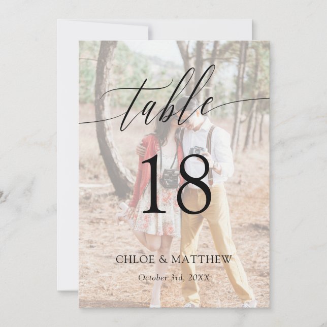 Número da Tabela de Casamento de Fotos de Caligraf (Frente)