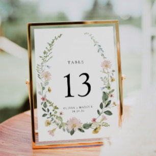 Número da Tabela de Casamento do Jardim de Flor Se