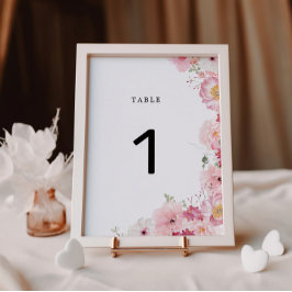 Número da Tabela de Casamento Floral Rosa