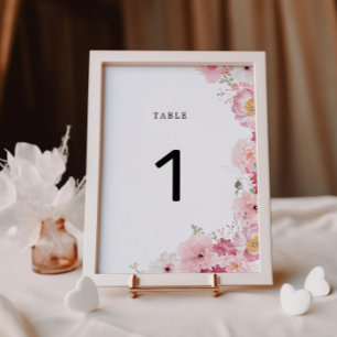 Número da Tabela de Casamento Floral Rosa