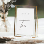 Número da Tabela de Casamento Moderno Elegante Min<br><div class="desc">Design apresenta uma fonte manuscrita e um design minimalista moderno. Projetado para coordenar com a coleção de convites de casamento "ESSENTIALS". Para alterar os detalhes,  clique em "Personalizar". Veja o link de coleção nesta página para ver todos os itens correspondentes neste belo design ou veja a coleção aqui: https://bit.ly/3iNzQAD</div>