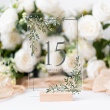 Número da Tabela de Casamento Verde Eucalyptus Sag