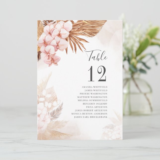 Número da Tabela de Grass Terracotta de Pampas Bot (Em pé/Frente)