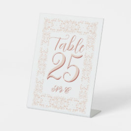 Número da tabela de rendas rosa elegante personali