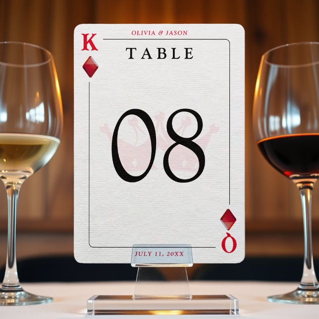 Número da Tabela do Cartão de Reprodução Rei e Rai (King & Queen of Diamonds Playing Card Table Number
)