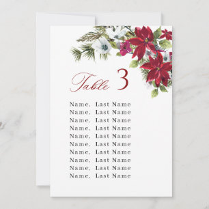 Número da Tabela do casamento no inverno Cartões d