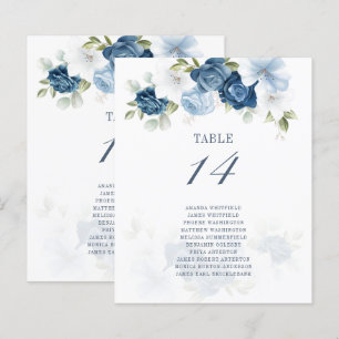 Número da Tabela Floral Azul Dusty e Sede