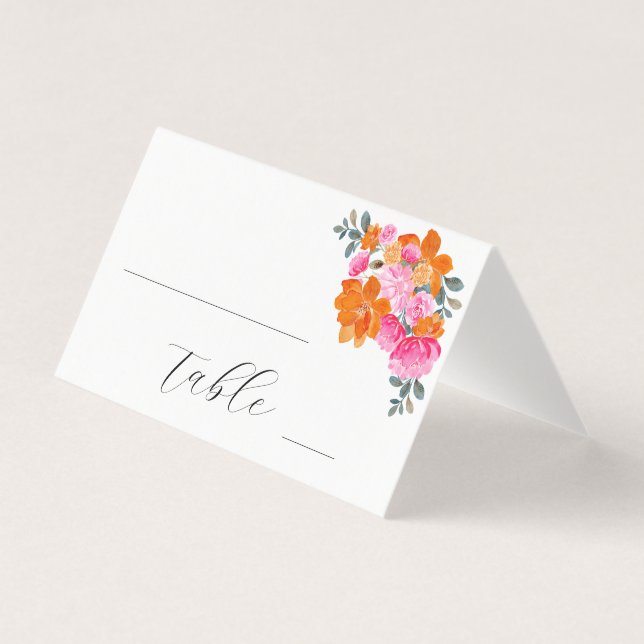 Número da Tabela Floral de Casamento Cor-de-Rosa B (Frente)