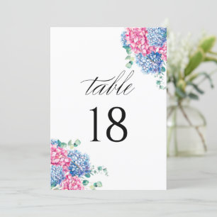 Número da Tabela Hydrangea Cor da Água Rosa e Azul