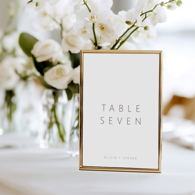 Número da Tabela Moderna de Casamentos Elegante Si (Simple Elegant Modern Wedding Table Number)