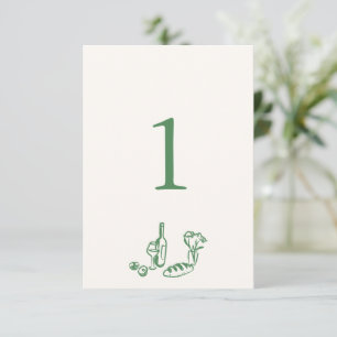 Número da Tabela Verde Desenhada Mão Estipulada