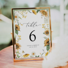 Numero de Boho Sunflower Floral Elegante