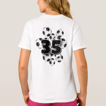 número de camiseta infantil no grupo de bolas de f