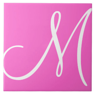 Número de cor Hex ff66cc Monograma Azulejo cerâmic